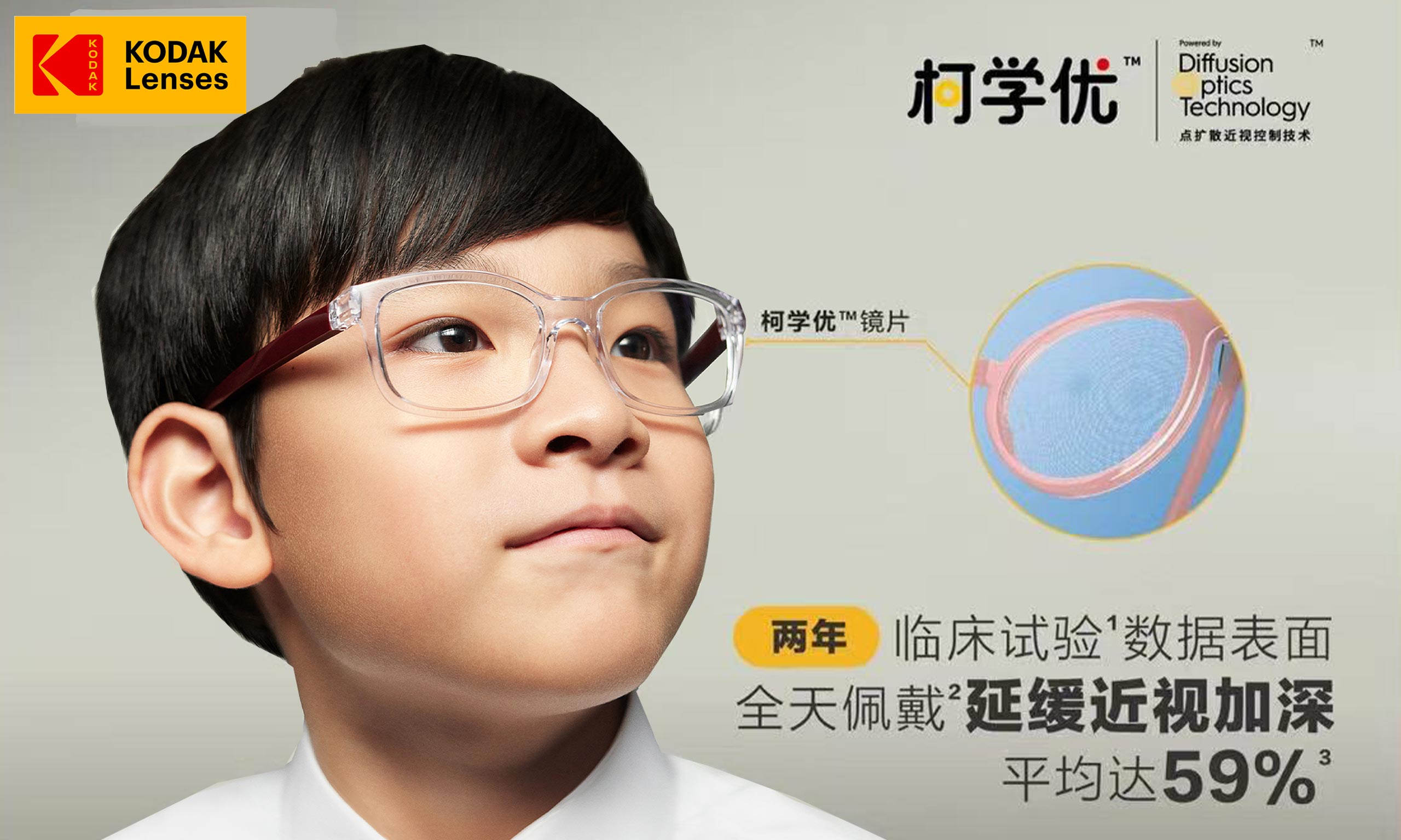柯达柯学优 ®近视管理镜片: 给孩子的视力稳稳守护